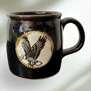 Handmade Stoneware Mug with Eagle‎